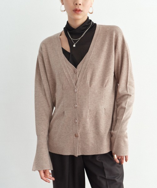 ニット セーター Conte Knit cardigan  コンテニットカーディガン レディース Muel Chic ニット セーター Conte Knit cardigan コンテニット