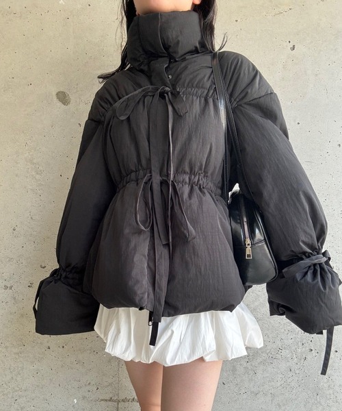 ダウンコート ダウンジャケット リボン袖ダウン＆バルーンスカート2点