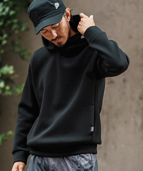 パーカー mpa3596- heart patch cardboard knit hooded parka パーカー 