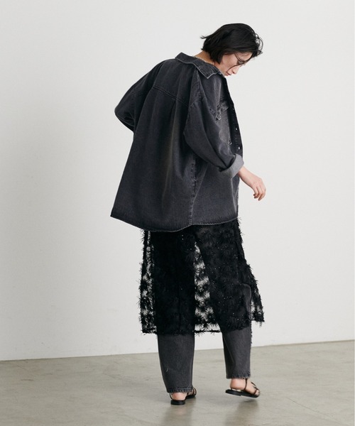 LARUTA ブラウス シャツ 「LARUTA」デニムオーバーシャツ