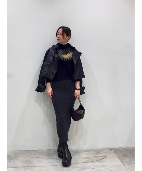 ALLSAINTS ワンピース MURIEL 2-IN-1 KNITTED SLIM MIDI DRESS