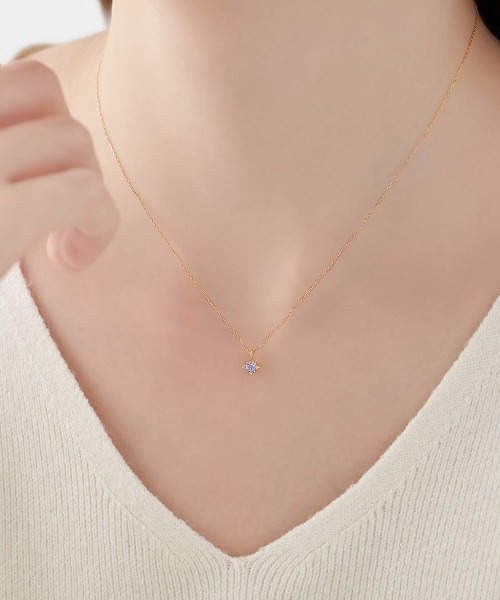 すぐ届く*Canal4℃*K10ネックレス*12月誕生石 Canal4℃ ネックレス 「12月誕生石」K10ピンクゴールド 一粒