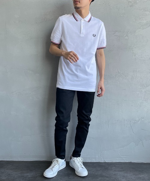 [FRED PERRY] рубашка-поло с коротким рукавом M белый женский 