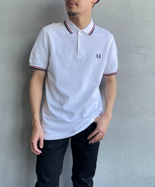 [FRED PERRY] рубашка-поло с коротким рукавом M белый женский 