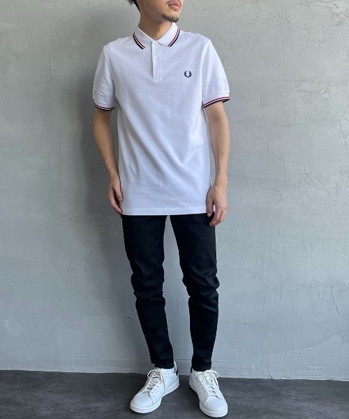 [FRED PERRY] рубашка-поло с коротким рукавом M белый женский 