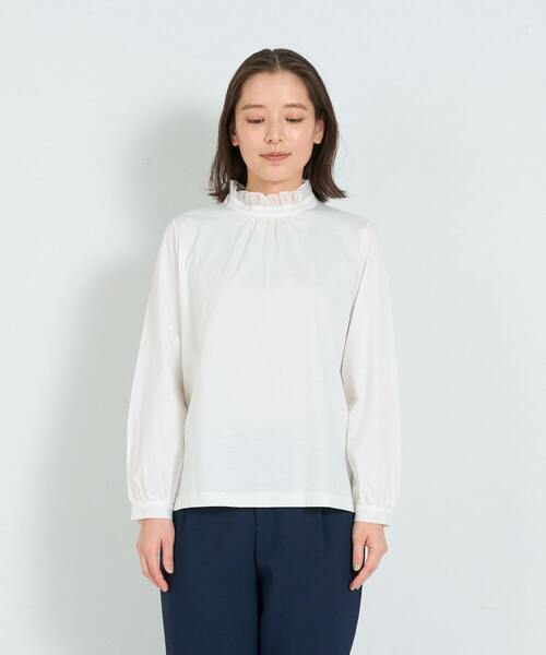 322t*美品 アデュートリステス リネン混 ボウタイ付きフリルカラーブラウス 322t*美品 アデュートリステス リネン混 ボウタイ付きフリル