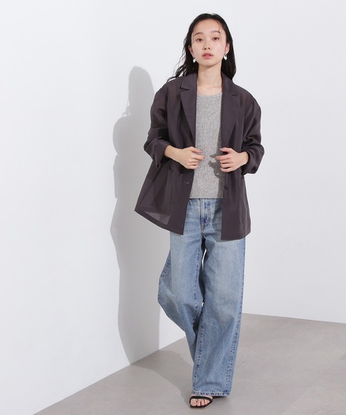 NATURAL BEAUTY BASIC ネイビー テーラードジャケット ◇ NATURAL BEAUTY BASIC ナチュラルビューティーベーシック
