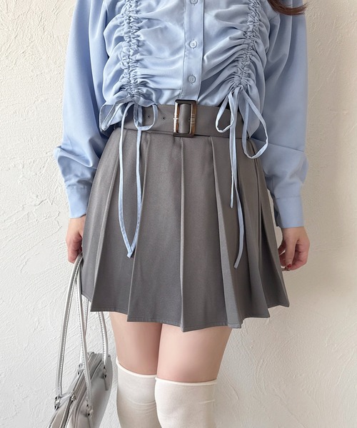 apres jour スカート 「セットアップ可能」ベルト付きトレンチスカパン