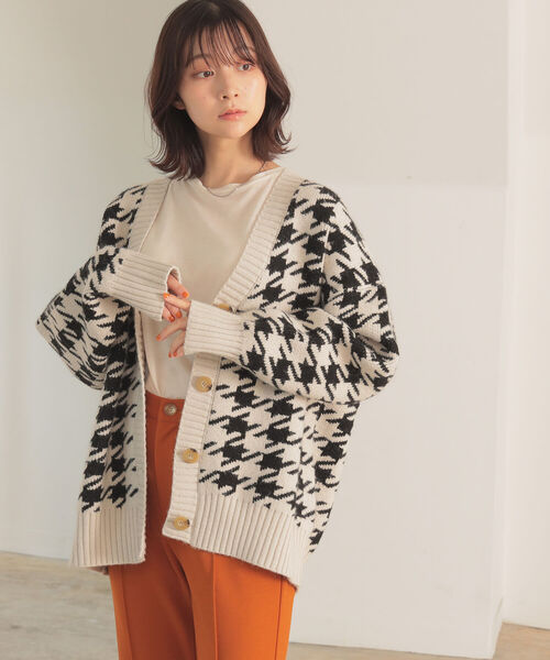 「BeAMS DOT」 ニットカーディガン FREE ベージュ レディース_画像3