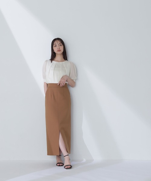 NATURAL BEAUTY BASIC ブラウス シャツ タックシアースリーブ