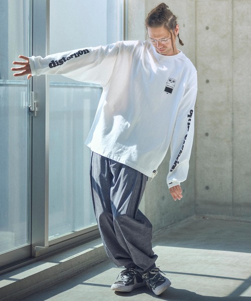 tシャツ 「ADAMPATEK/アダムパテック」distortion long sleeve T/エフェクタープリントロングスリーブTシャツ レディー ADAM PATEK tシャツ ADAMPATEK/distortion long sleeve T