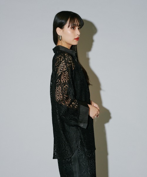 terrace ブラウス シャツ ブロックレースシャツ レディース : ZOZOTOWN