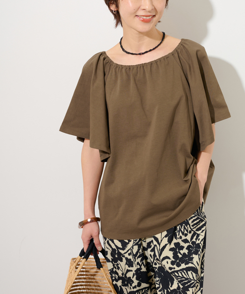 JOURNAL STANDARD relume tシャツ ギャザーネックショート