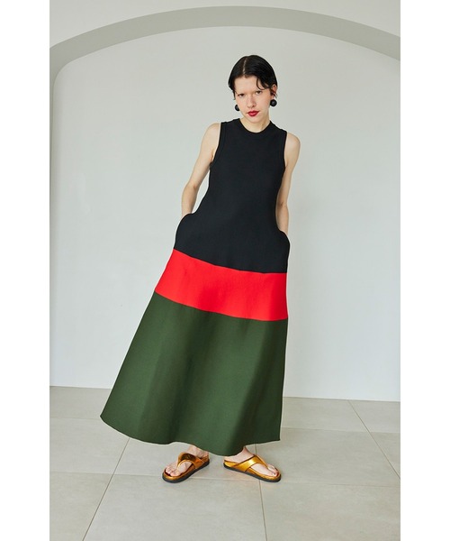 OMMO ワンピース TENT LINE BLOCKING KNIT OP : ZOZOTOWN Yahoo