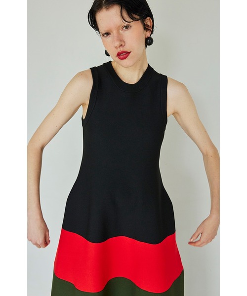 ommo ワンピース OMMO（オーエムエムオー） ワンピース TENT LINE BLOCKING KNIT OP