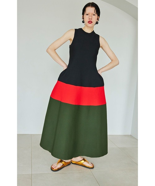 OMMO ワンピース TENT LINE BLOCKING KNIT OP : ZOZOTOWN Yahoo