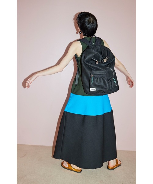 OMMO（オーエムエムオー） ワンピース TENT LINE BLOCKING KNIT OP