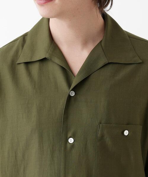 TAKEO KIKUCHI シャツ 「THE FLAGSHIP」変形オープンカラー 半袖シャツ