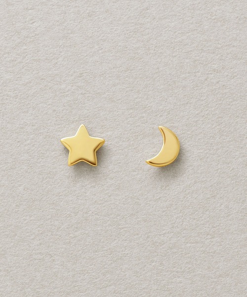 TAKE-UP ピアス 「 セカンドピアス」 K18 ミニ月星ピアス