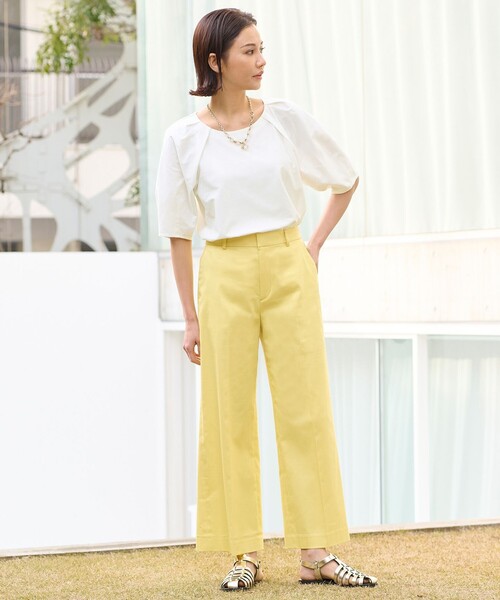 [ Area Free ] 7 минут рукав cut and sewn 44 желтый женский 