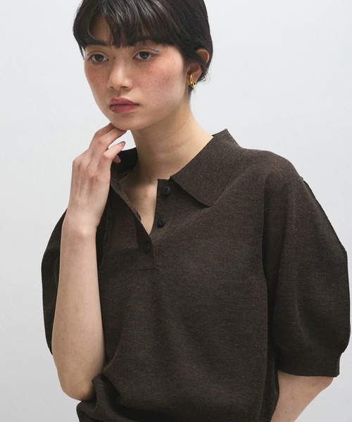 ADAM ET ROPE' アダムエロペ ラミーニットポロシャツ ADAM ET ROPE'｜ラミーニットポロシャツ | Rakuten Fashion(楽天