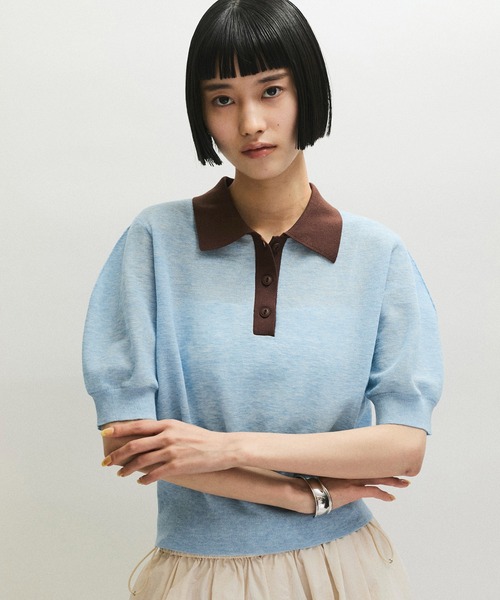 ADAM ET ROPE' アダムエロペ ラミーニットポロシャツ ラミーニットポロシャツ | アダムエロペ(ADAM ET ROPE