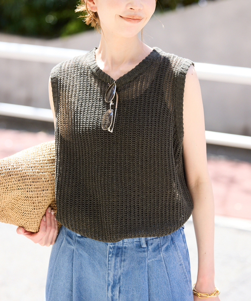 SLOBE IENAタグ付き新品✨ノースリーブ　ニット SLOBE IENA ニット セーター 「追加」KAYAノースリーブプル