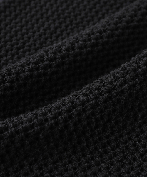 EDIFICE LA BOUCLE メッシュニットカーディガン ブラック EDIFICE｜LA BOUCLE (ラブークル) メッシュ ニット シャツ