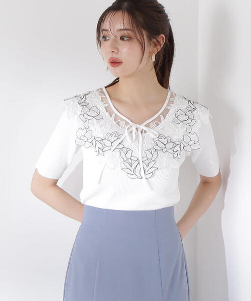 PROPORTION BODY DRESSING ニット セーター ケープ風レース付