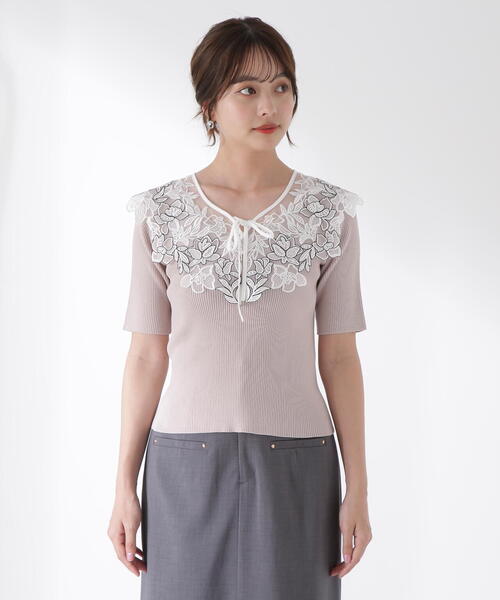 ニット セーター ケープ風レース付ニット / 1215170605 レディース PROPORTION BODY DRESSING ニット セーター ケープ風レース付