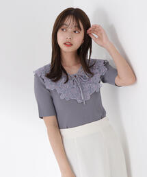 ニット セーター ケープ風レース付ニット / 1215170605 レディース｜ZOZOTOWN Yahoo!店