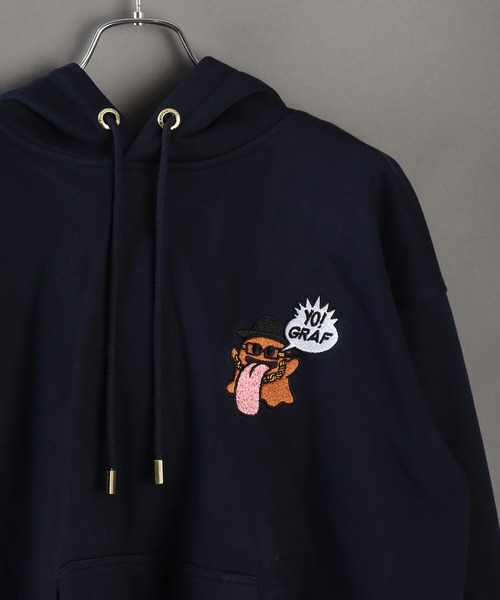 GRAF＆WU 「GRAF&WU」 プルオーバーパーカー L ブラック系その他
