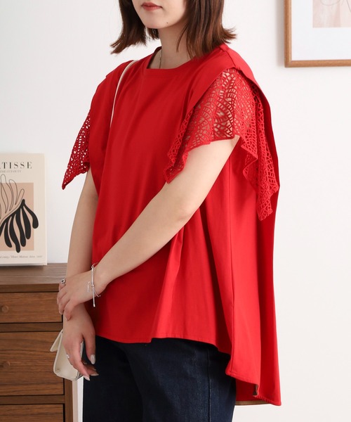 tシャツ EGLANTINE 袖レースカットソー レディース EGLANTINE tシャツ 袖レースカットソー レディース : ZOZOTOWN