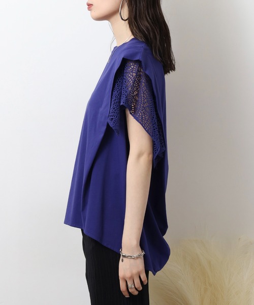 EGLANTINE tシャツ 袖レースカットソー レディース : ZOZOTOWN