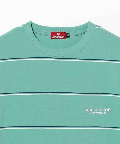 新品 Hellrazor サッカーシャツ　M HELLRAZOR MINI LOGO STRIPED SHIRT BLACK/CHACOAR