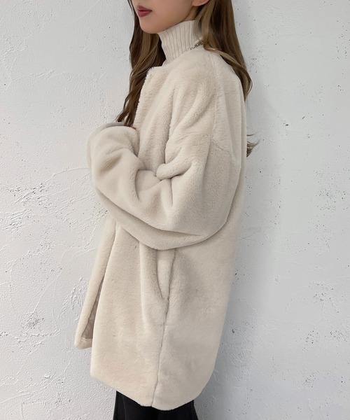 「apres jour mignon」 ノーカラージャケット X-LARGE アイボリー レディース_画像3