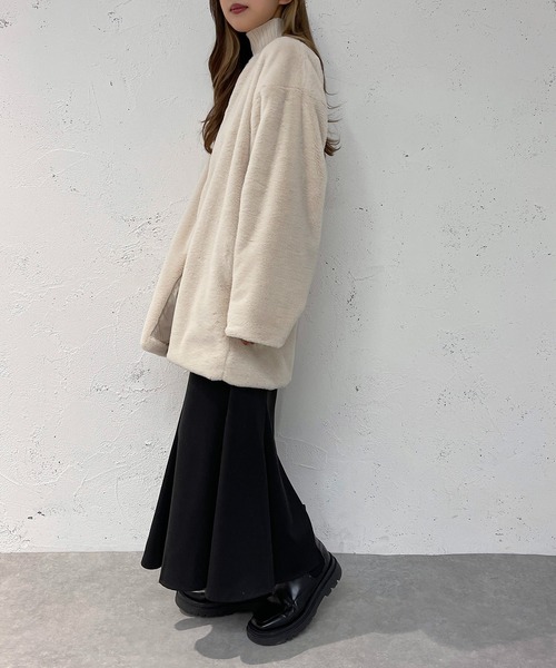 「apres jour mignon」 ノーカラージャケット X-LARGE アイボリー レディース_画像6