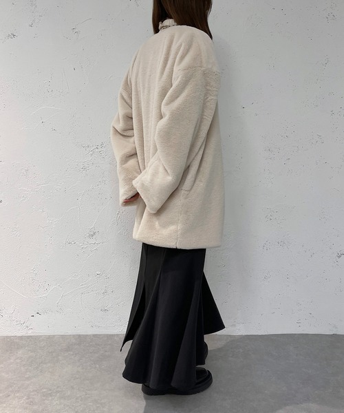 「apres jour mignon」 ノーカラージャケット X-LARGE アイボリー レディース_画像7