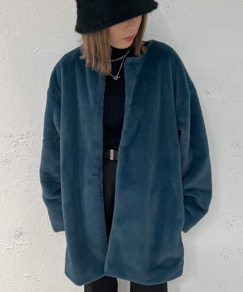 「apres jour mignon」 ノーカラージャケット X-LARGE アイボリー レディース_画像9