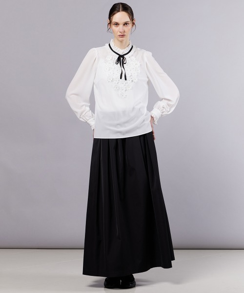 Sov. ブラウス シャツ フラワーシフォンブラウス レディース