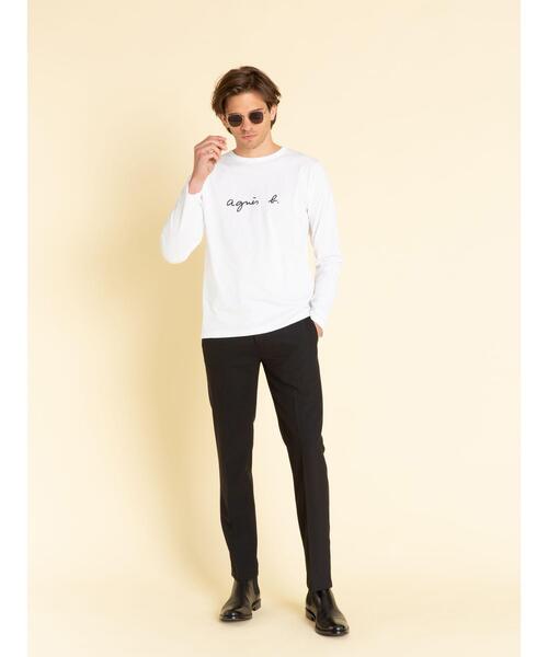 「agnes b.」 長袖Tシャツ 0 ホワイト メンズ