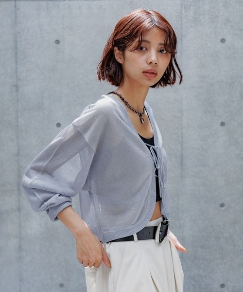 PAGEBOY（ページボーイ） カーディガン レースアップシアーボレロ