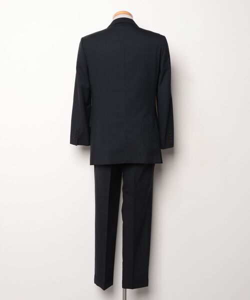 バーバリーブラックレーベル スーツ 黒 ストライプ 3ピース【38R】 52｜BURBERRY BLACK LABEL 3Bブラックピンストライプスーツ(38R