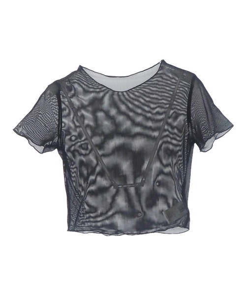 ANAP（アナップ） tシャツ 半袖 リブ ブラトップ × シアー トップス