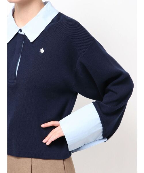 【POLO BCSコラボ】アシメカラーネックリブニットプルオーバー POLO BCSコラボ】アシメカラーネックリブニットプルオーバー