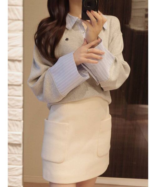 シャツカラーカフスニットプルオーバー POLO BCSコラボ】シャツカラーカフスニットプルオーバー（ニット