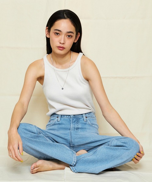 「Lee」 加工デニムパンツ MEDIUM ブラック系その他 レディース