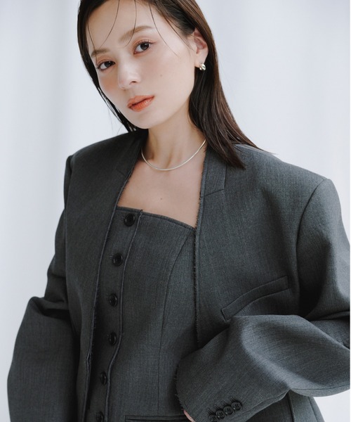 C*o様 ánuans 未使用　ノーカラージャケット　アニュアンス anuans（アニュアンス） ジャケット ノーカラージャケット 「WEB限定