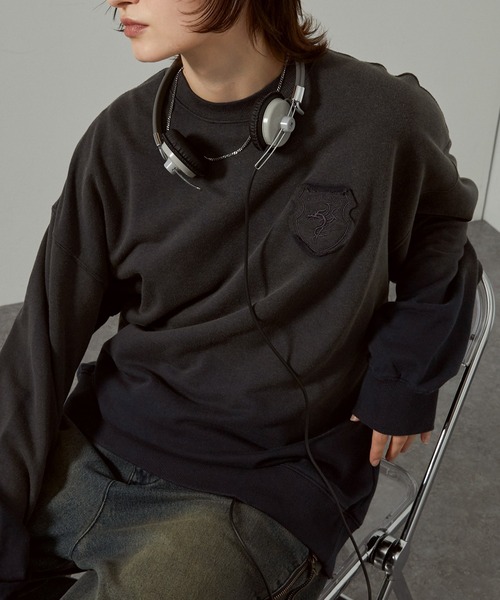 トレーナー スウェット 「Alfred Alex」スプレー加工グラデーション