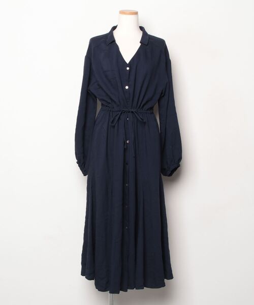 SLOBE IENA（スローブイエナ） シャツワンピース - ネイビー